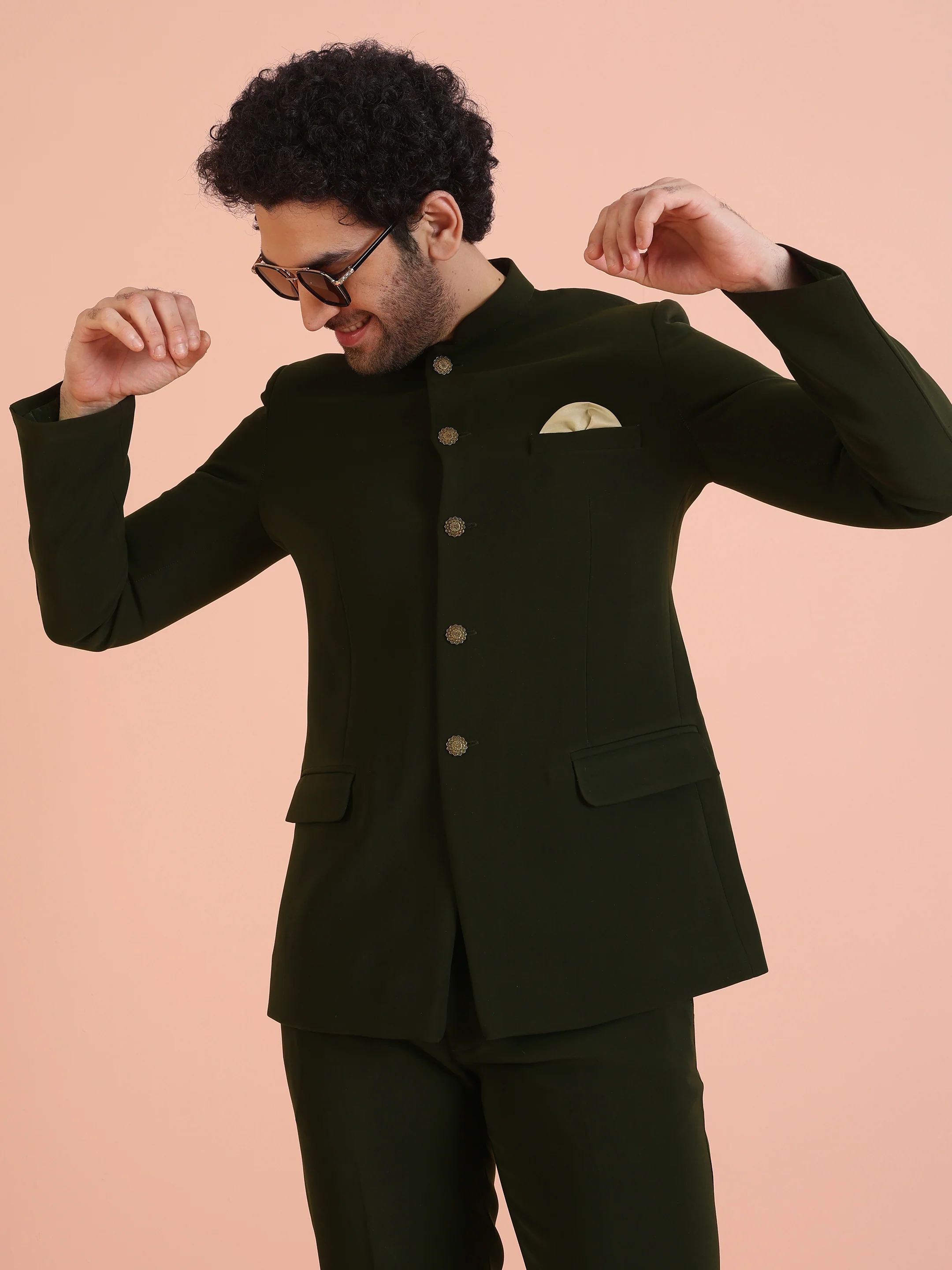 Olive Green Bandhgala Set - Image 7