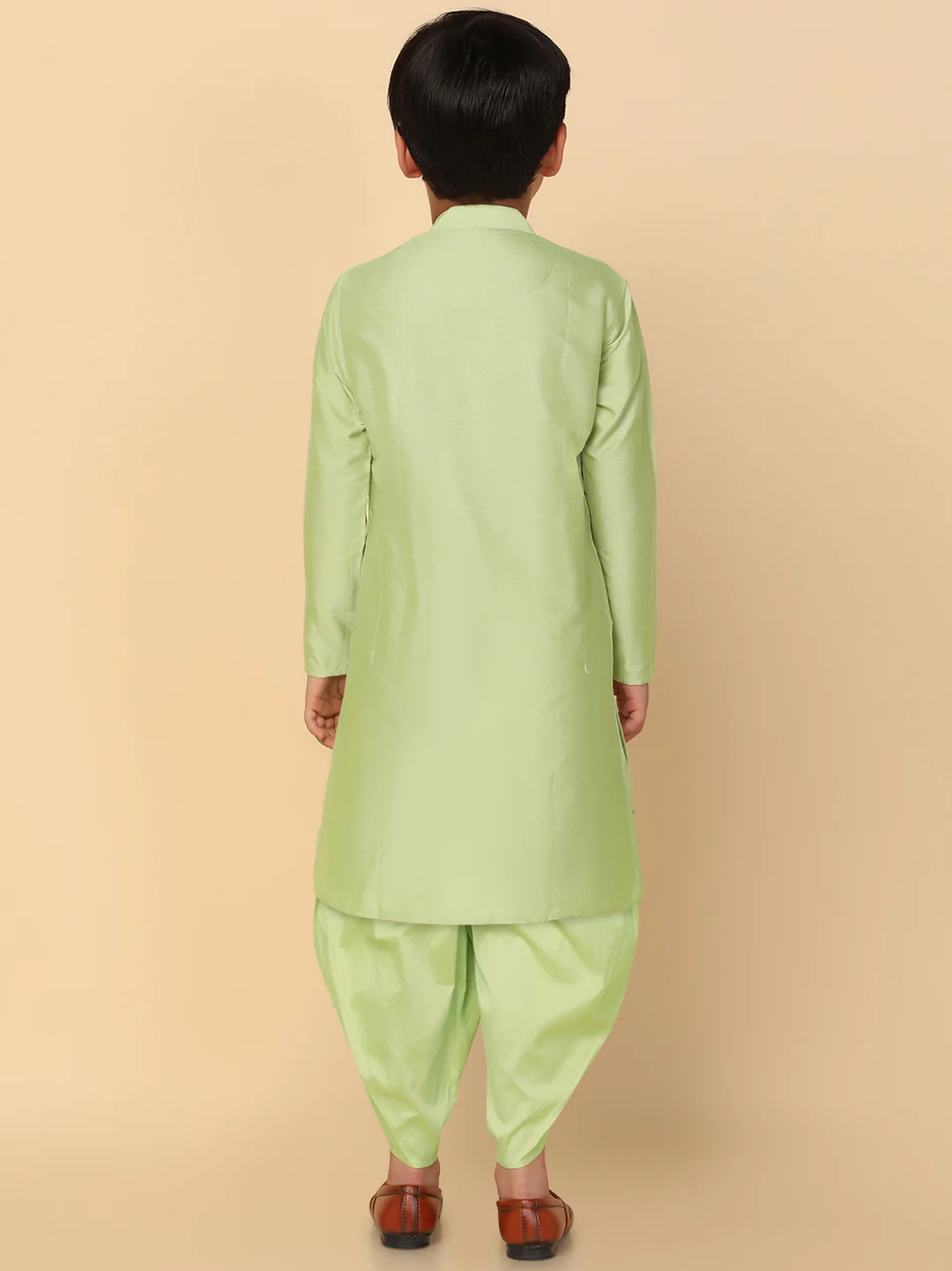 Boy's Green Kurta Dhoti Set - Image 3
