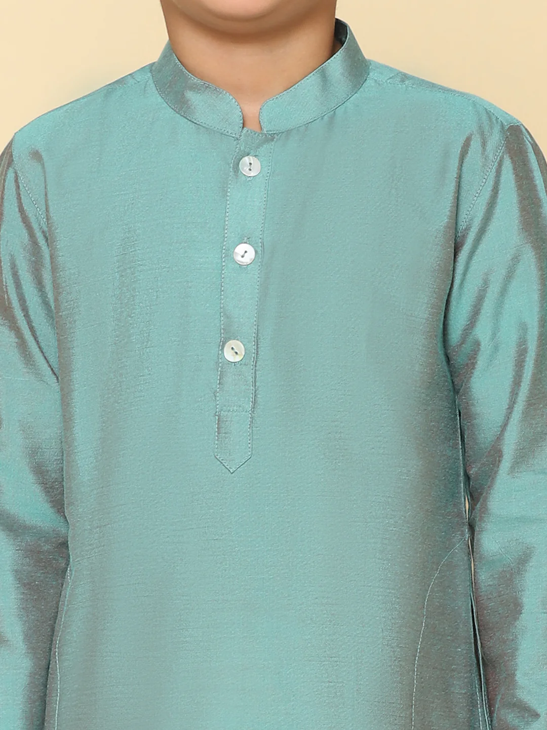 Boy's Green Kurta Dhoti Set - Image 5