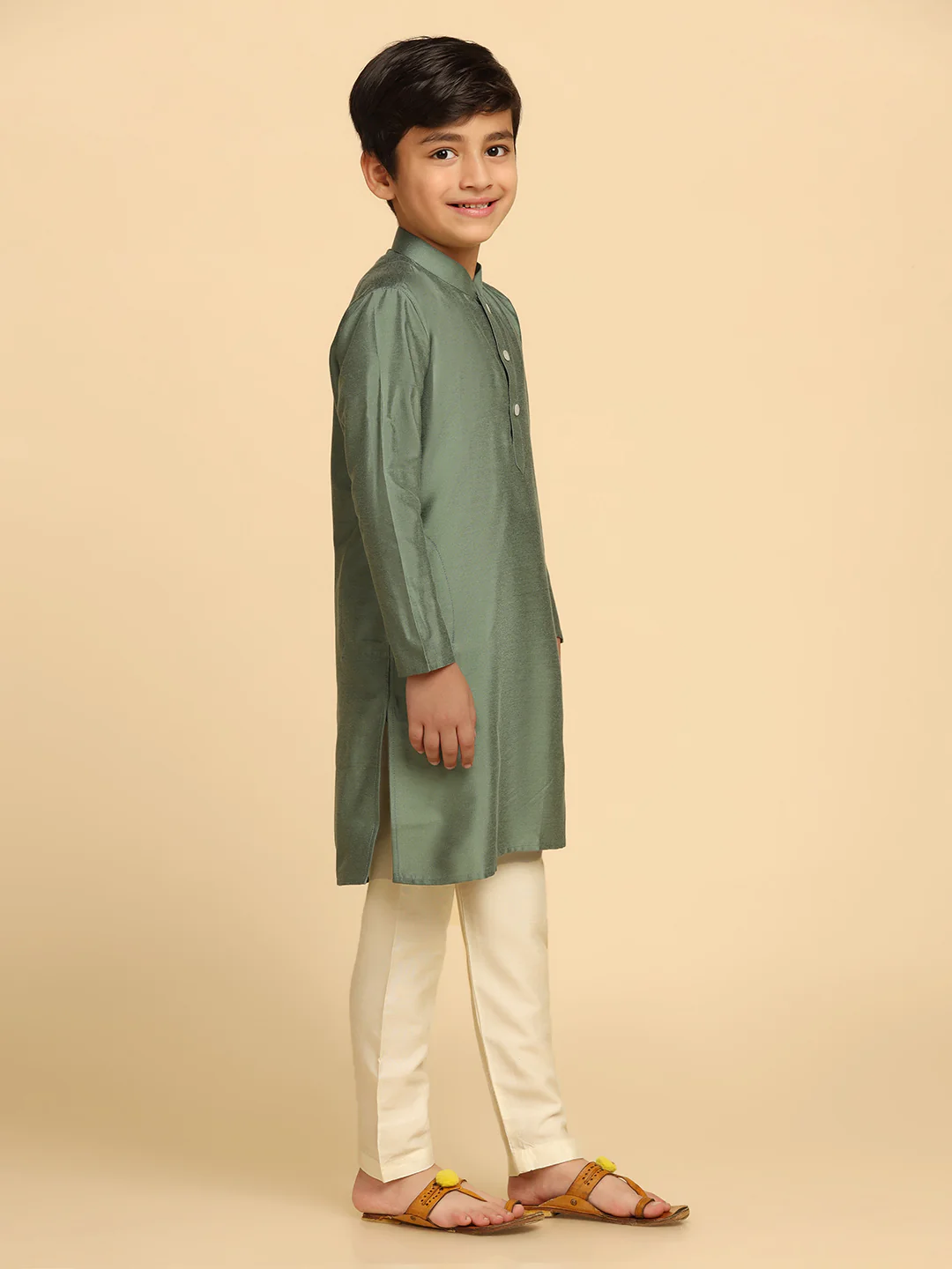 Boy's Green Kurta - Image 2