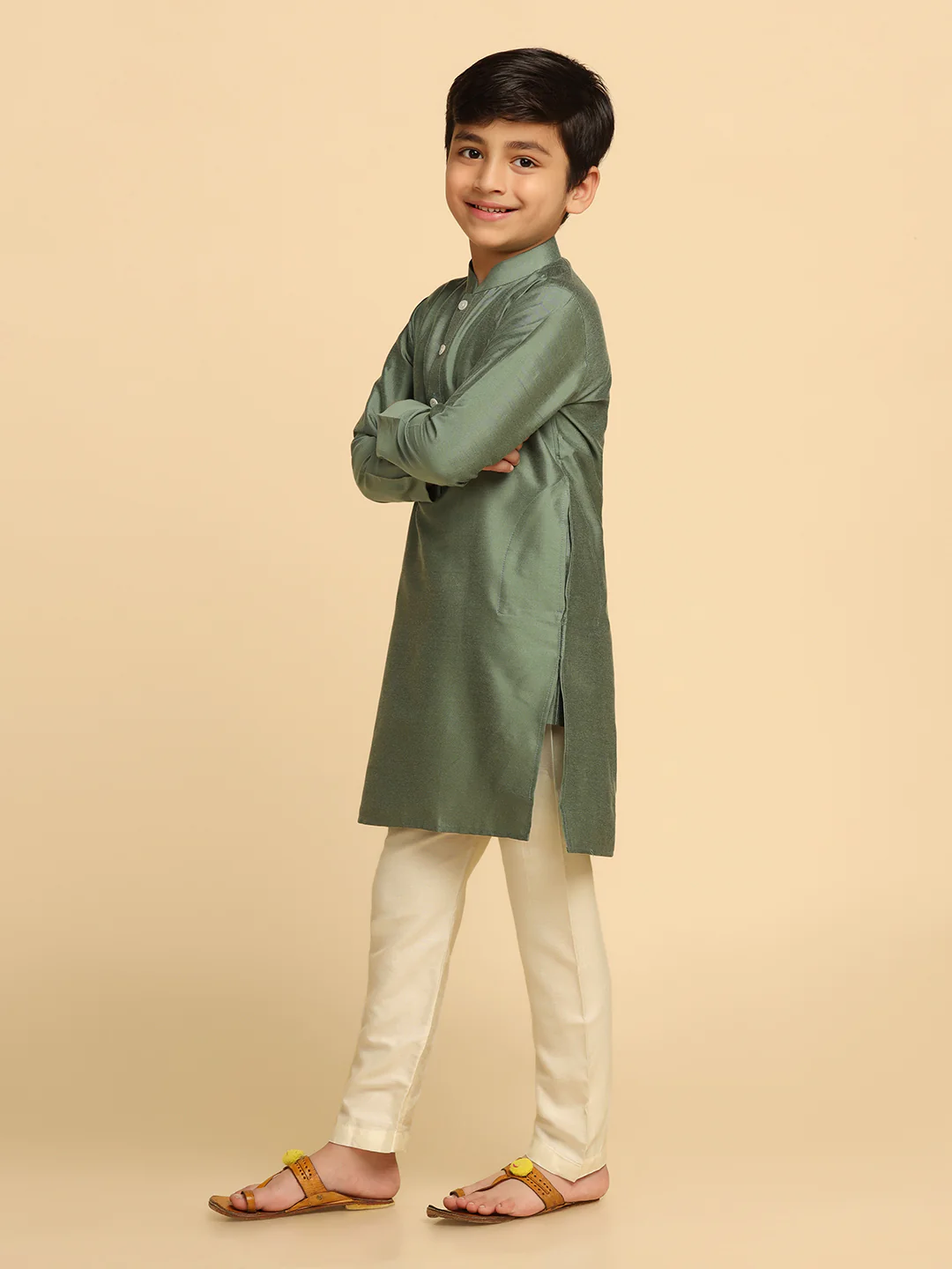Boy's Green Kurta - Image 3