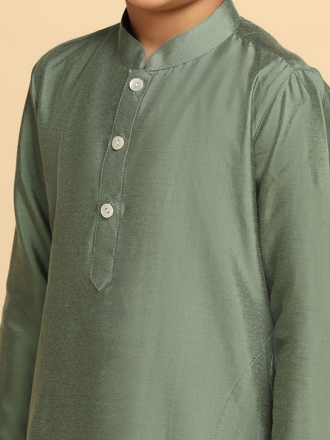 Boy's Green Kurta - Image 5