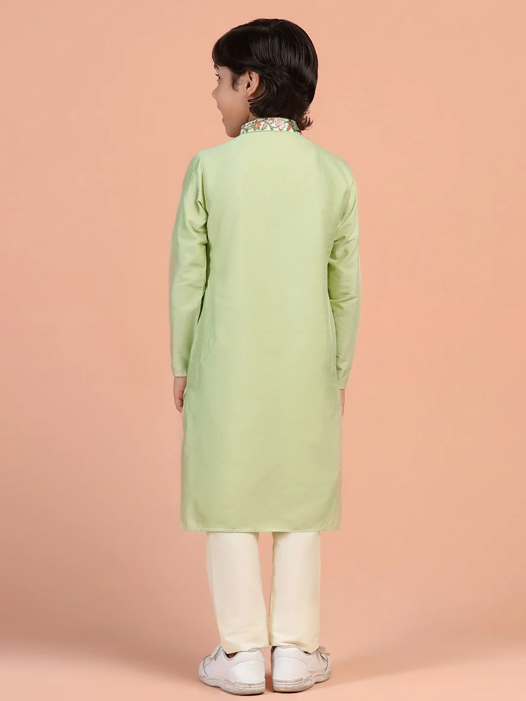 Kisah Boys Green Kurta Pyjama Set - Image 5