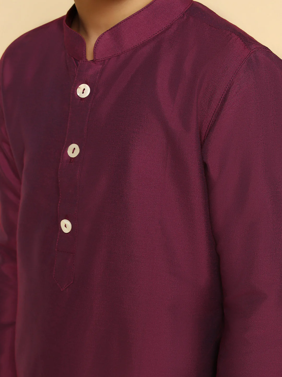 Boy's Magenta Kurta Dhoti Set - Image 5