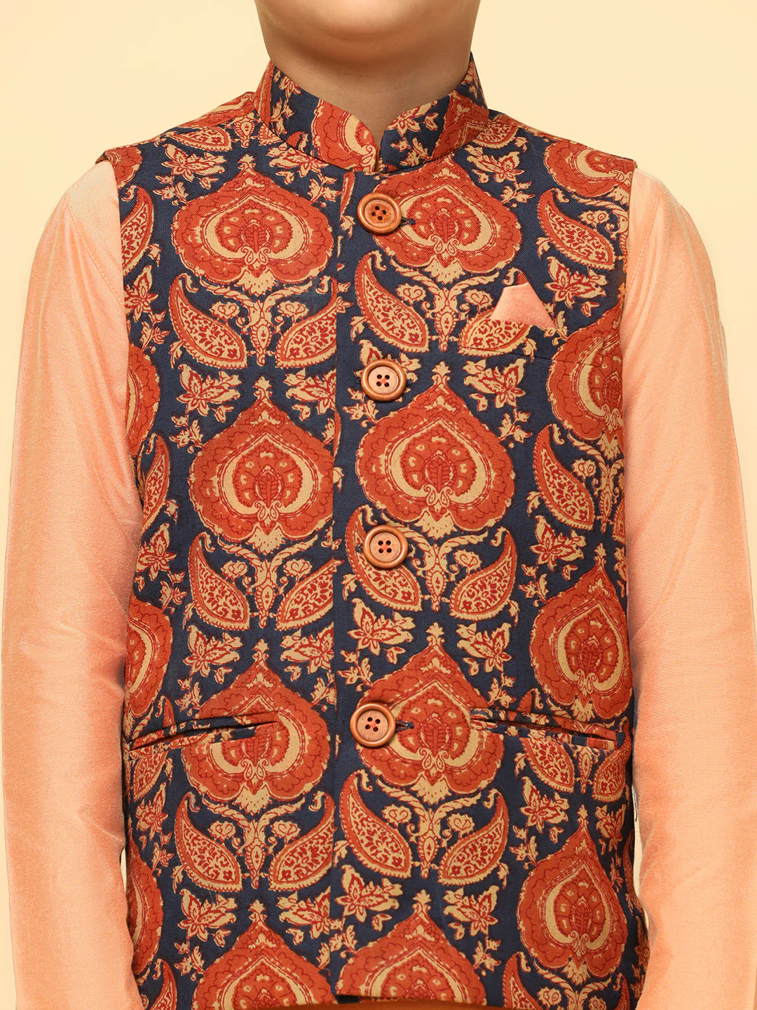 Boy's Multi Kurta Jacket Pyjama Set - Image 5