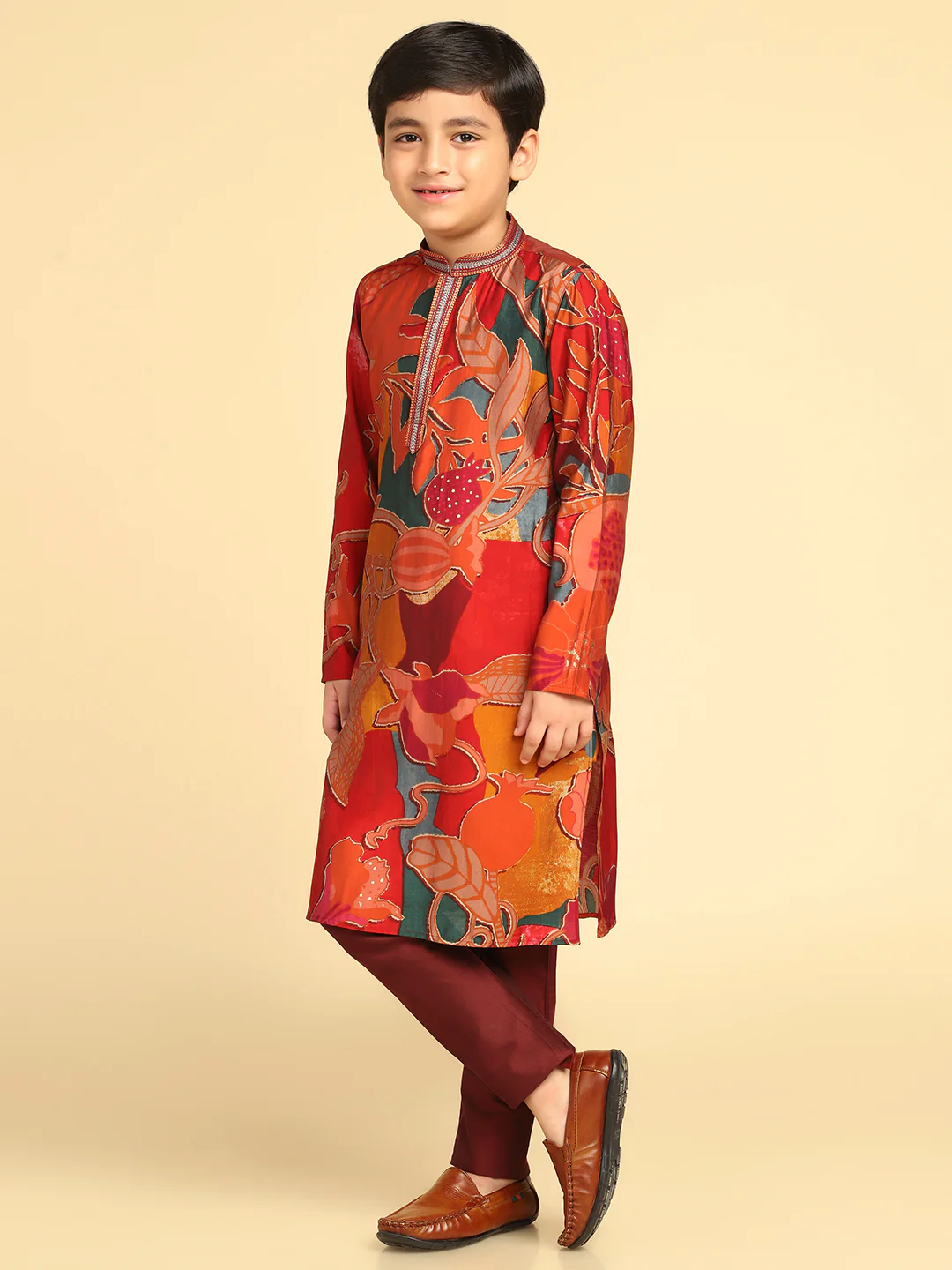 Boy's Multi Printed Abstract Kurta - Image 2
