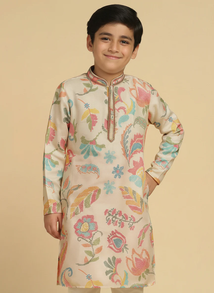 Boy's Multi Printed Bandhani Kurta