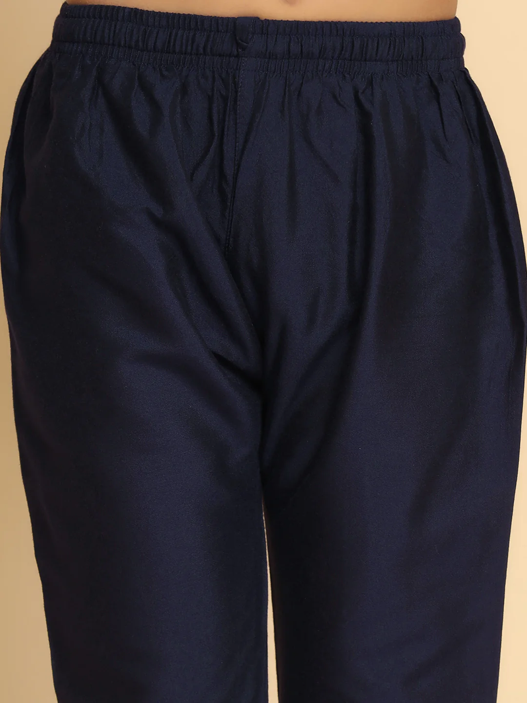 Boy's Navy Blue kurta Pyjama Set - Image 6