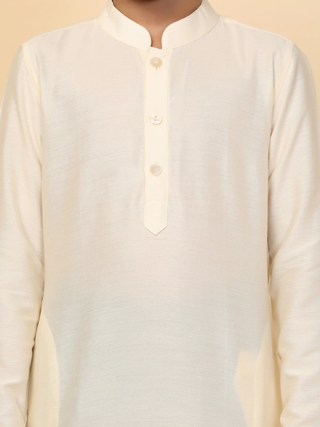 Boy's Off White Kurta Dhoti Set - Image 5