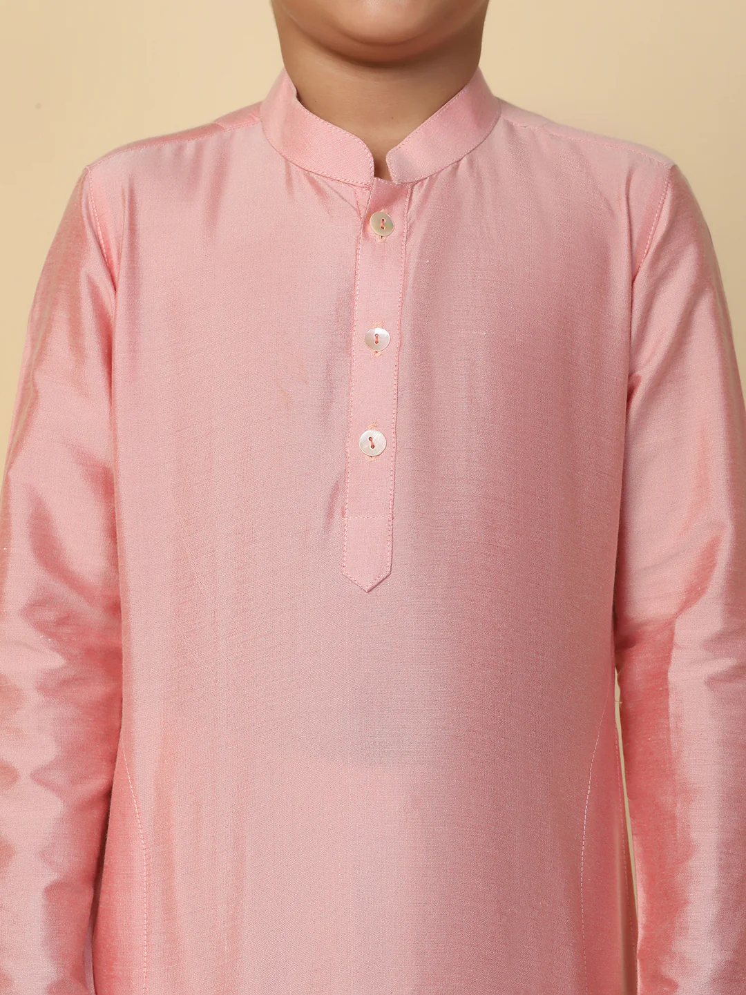 Boy's Pink Kurta Dhoti Set - Image 5