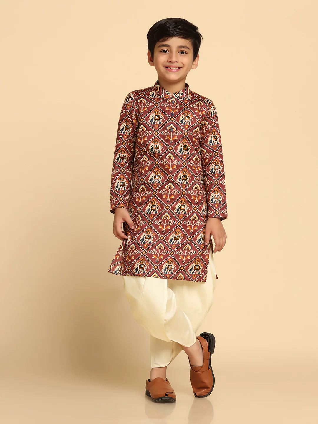 Boy's Pink kurta Dhoti Set