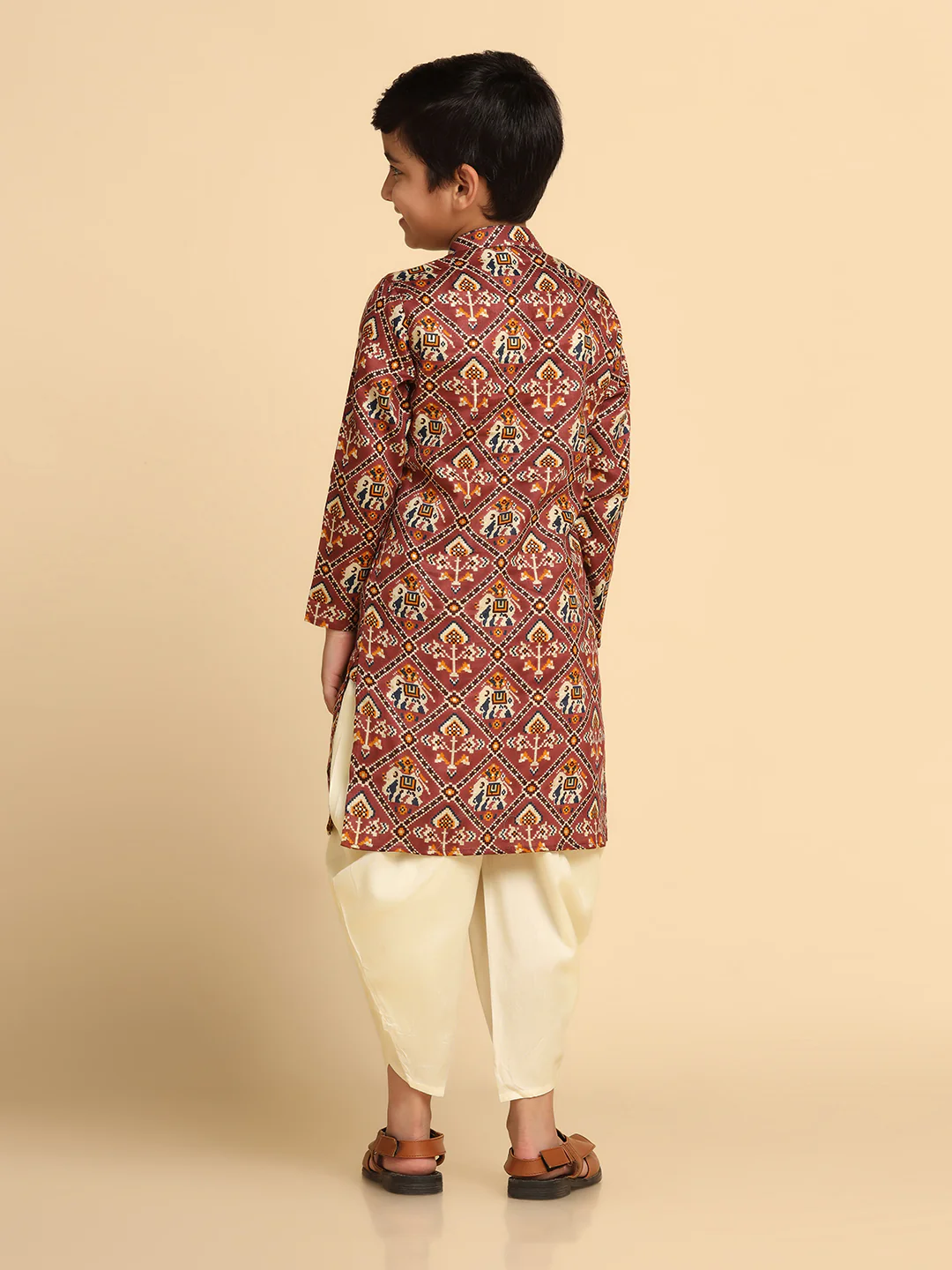 Boy's Pink kurta Dhoti Set - Image 4