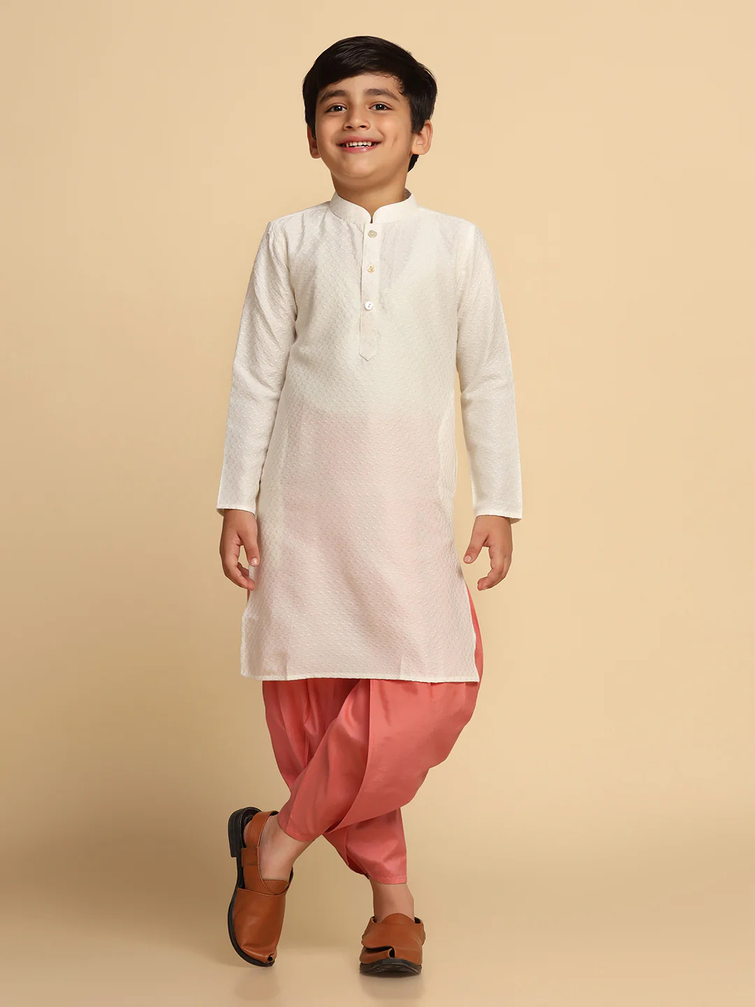 Boy's White kurta Dhoti Set