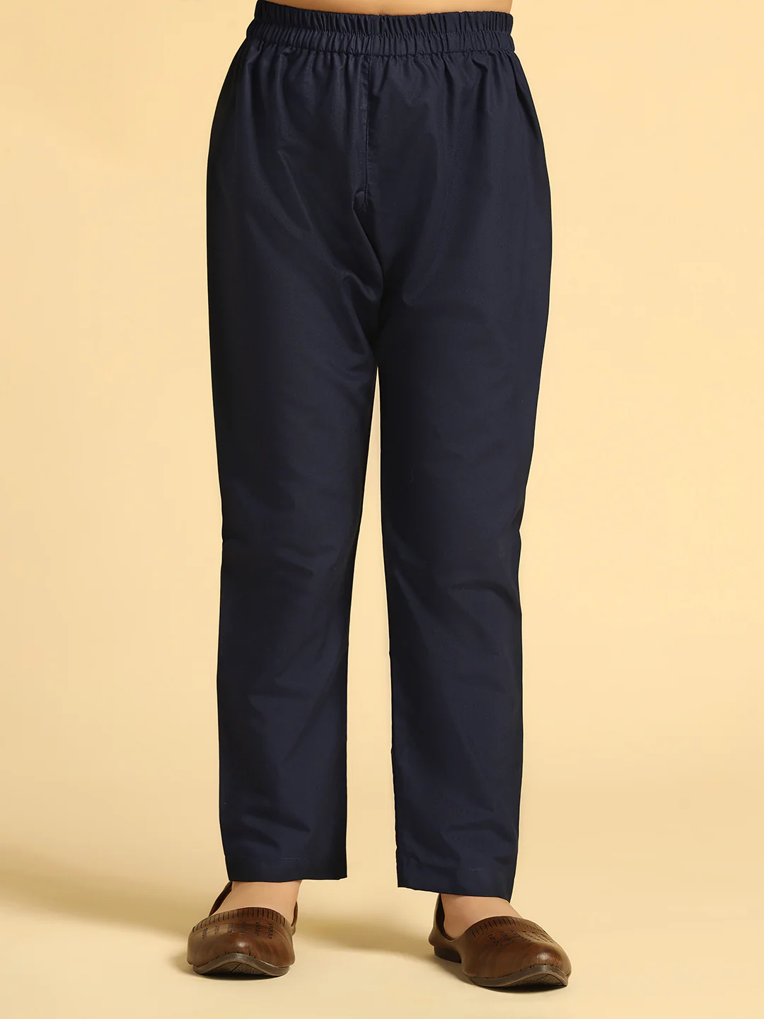 Boy's Wine Self Design Kurta Jacket Pyjama Set - Image 6