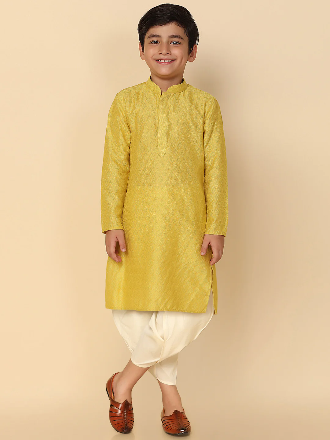 Boy's Yellow Kurta Dhoti Set