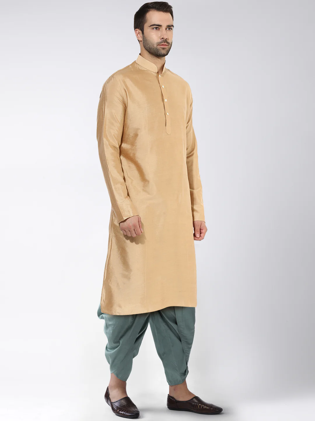 Kisah Men Beige Kurta Dhoti Set - Image 2