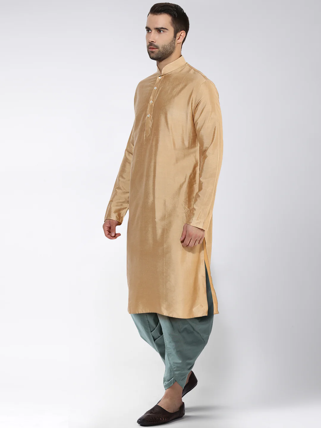 Kisah Men Beige Kurta Dhoti Set - Image 3