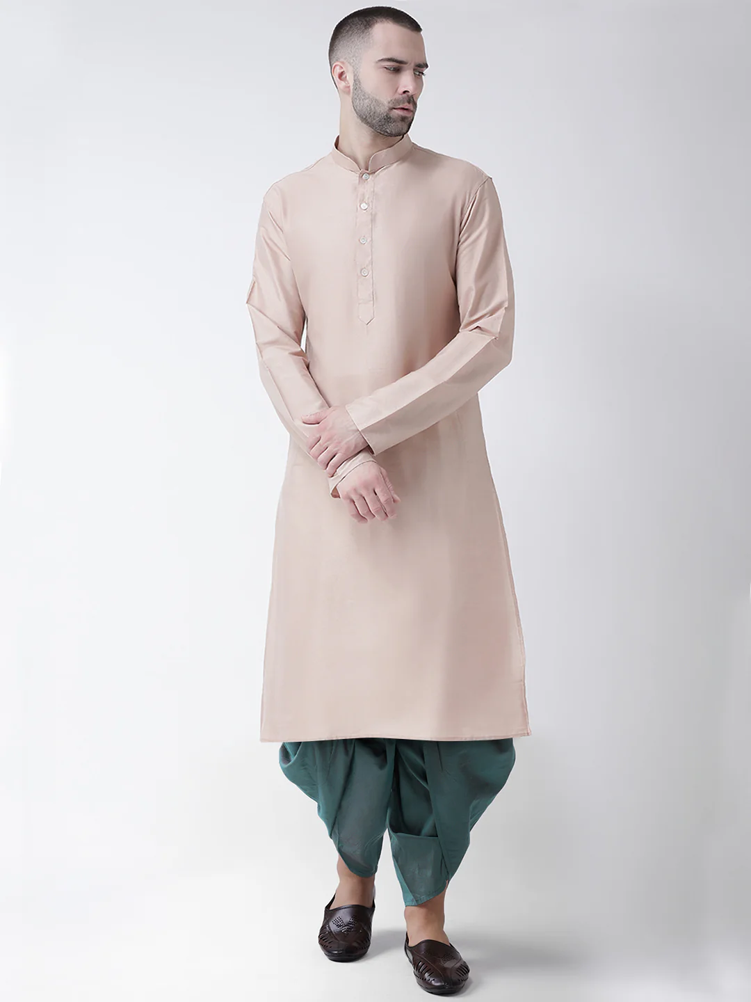 Kisah Men Beige Kurta Dhoti Set