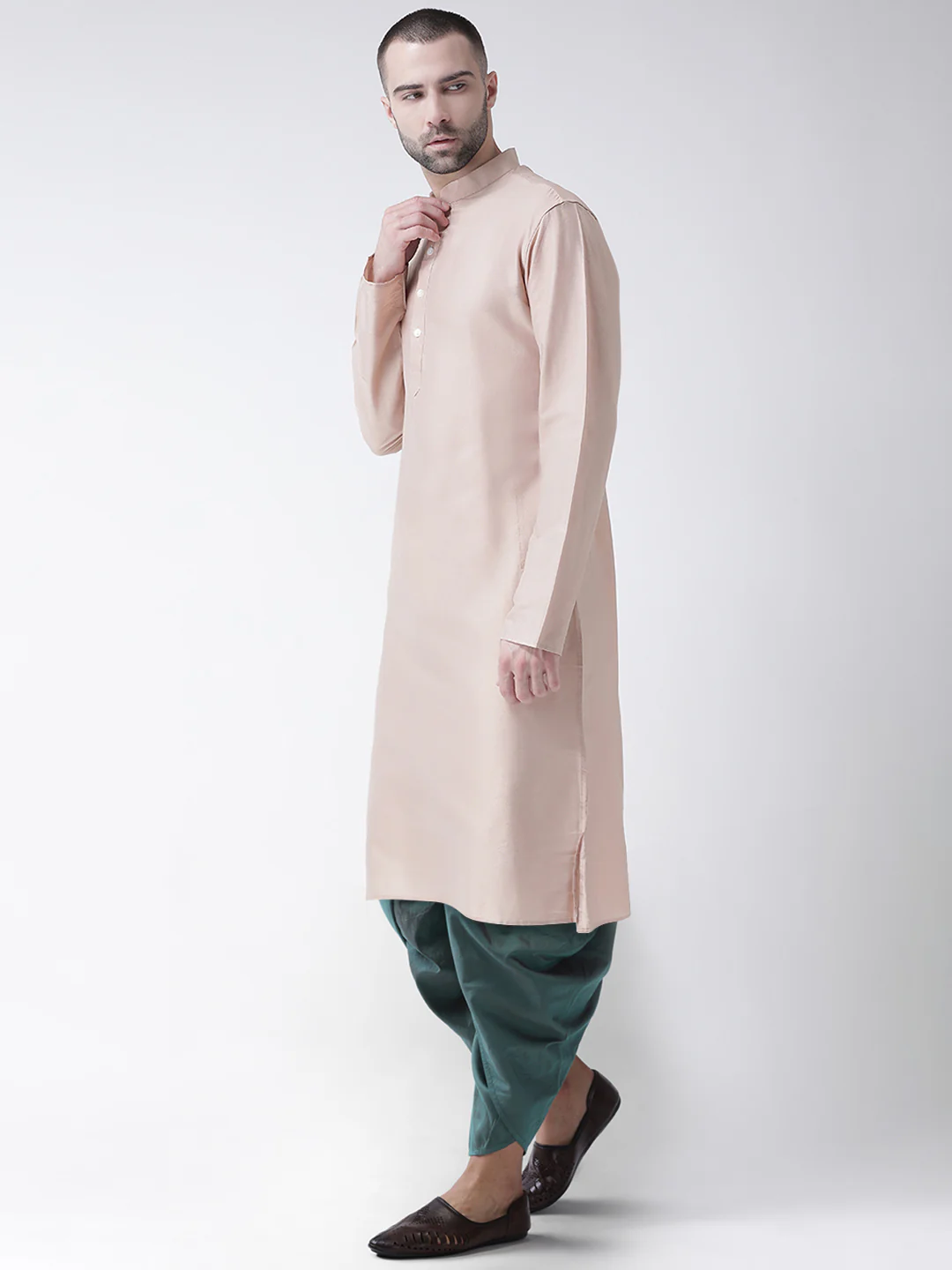 Kisah Men Beige Kurta Dhoti Set - Image 2