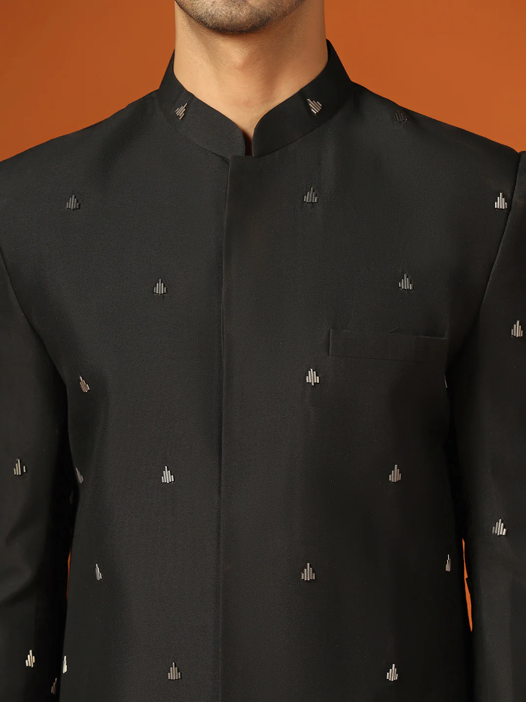 Men Black Indowestern Trouser Set - Image 5