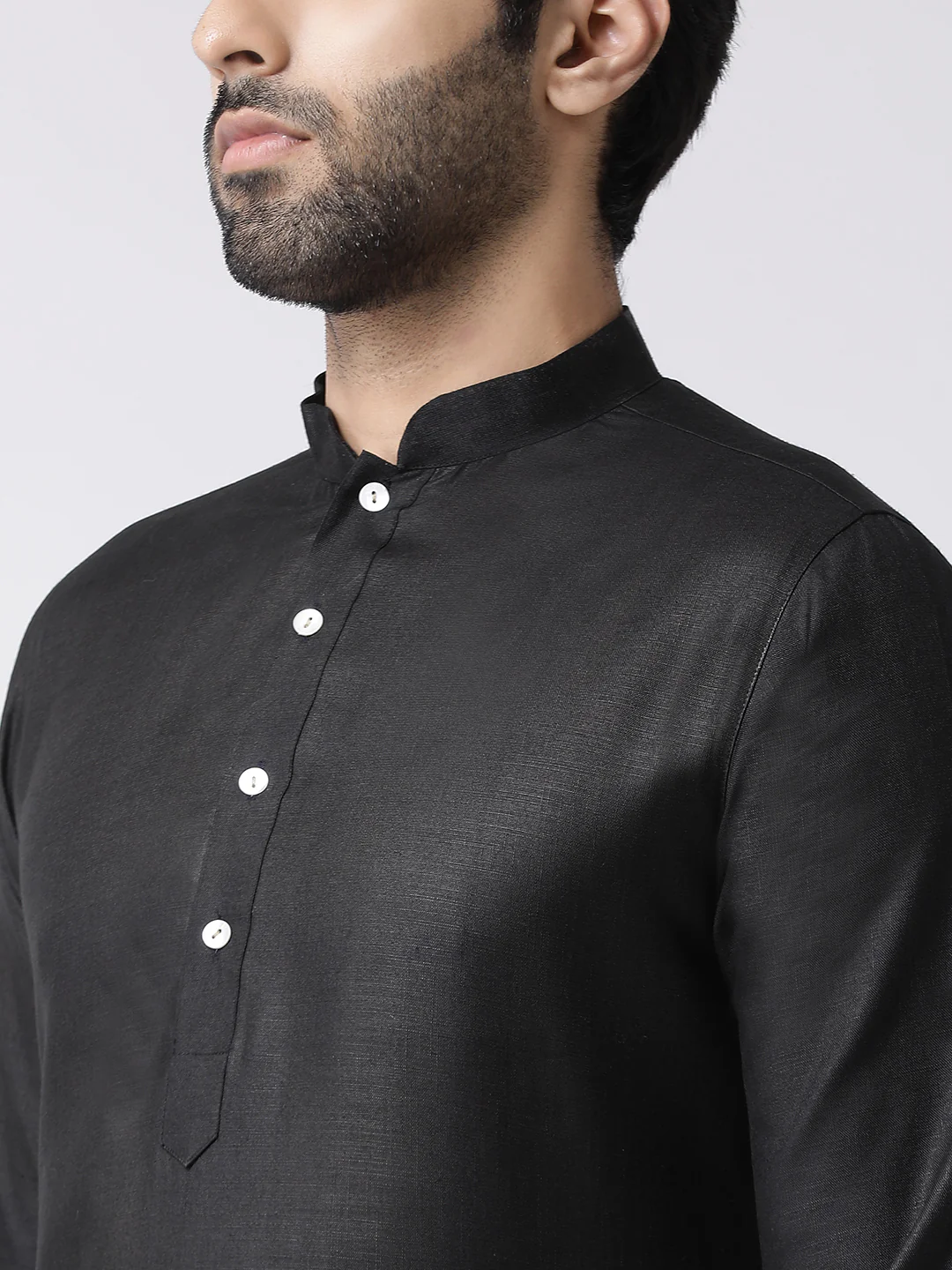 Kisah Men Black Kurta Churidar Set - Image 4