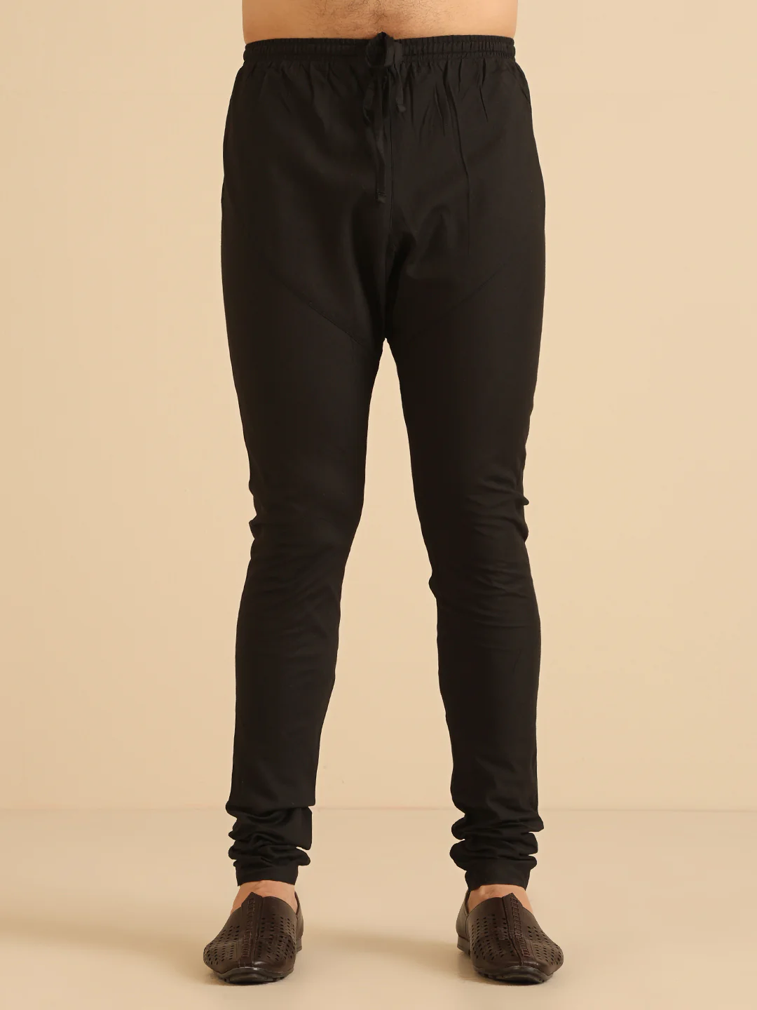 Men Black Kurta Churidar Set - Image 6