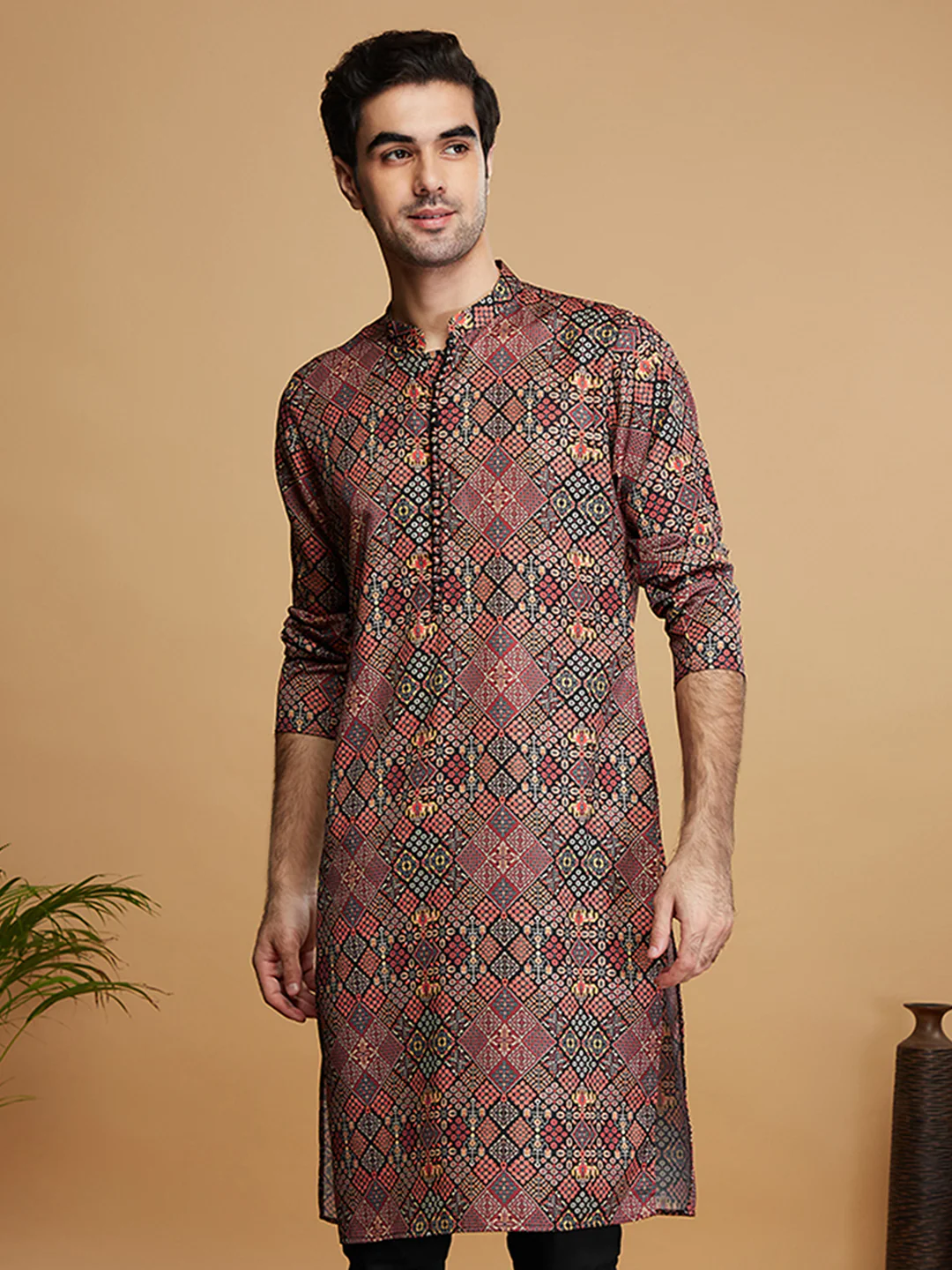 Multicolor Cotton Geometric Printed Kurta