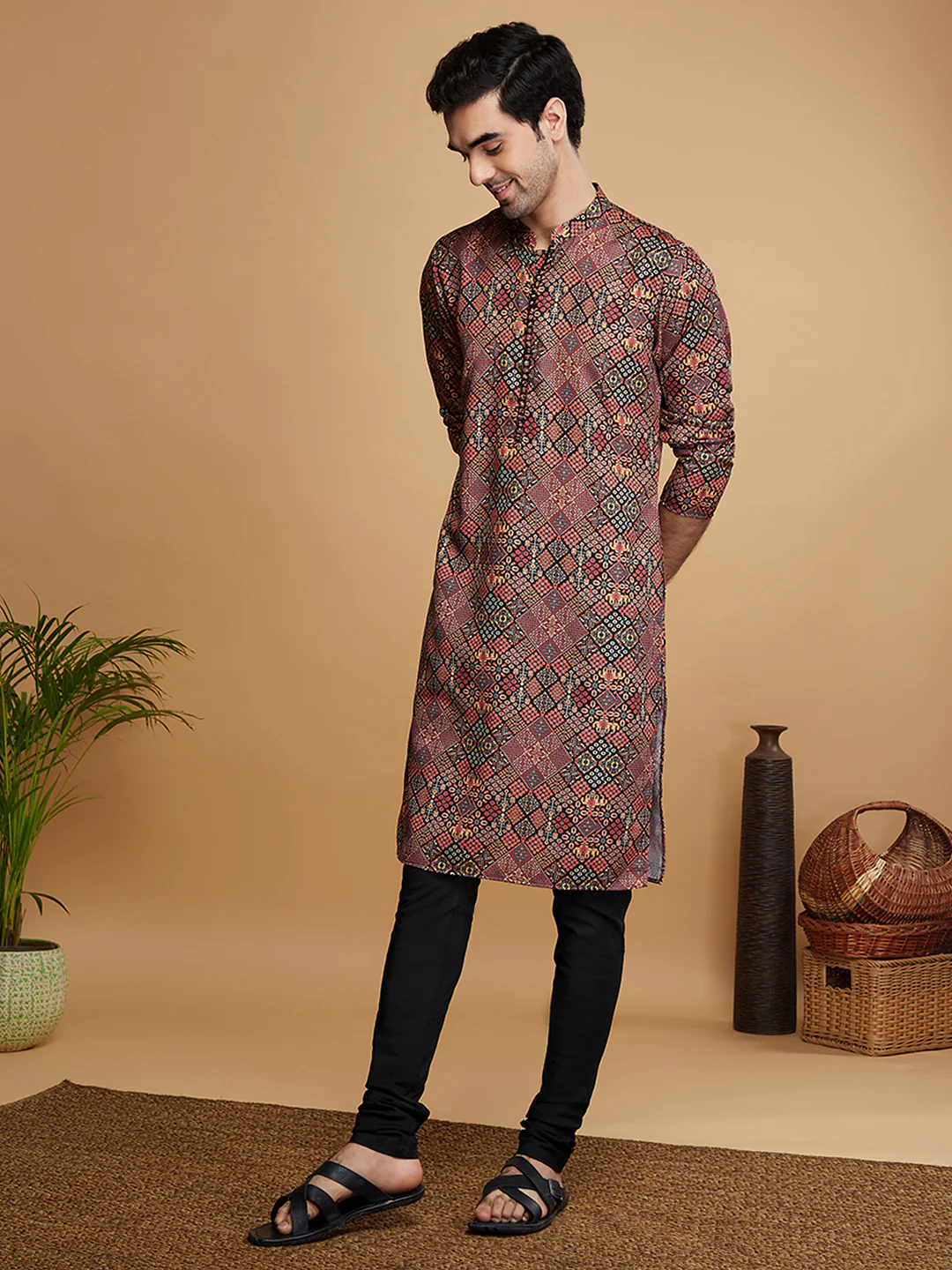 Multicolor Cotton Geometric Printed Kurta - Image 3