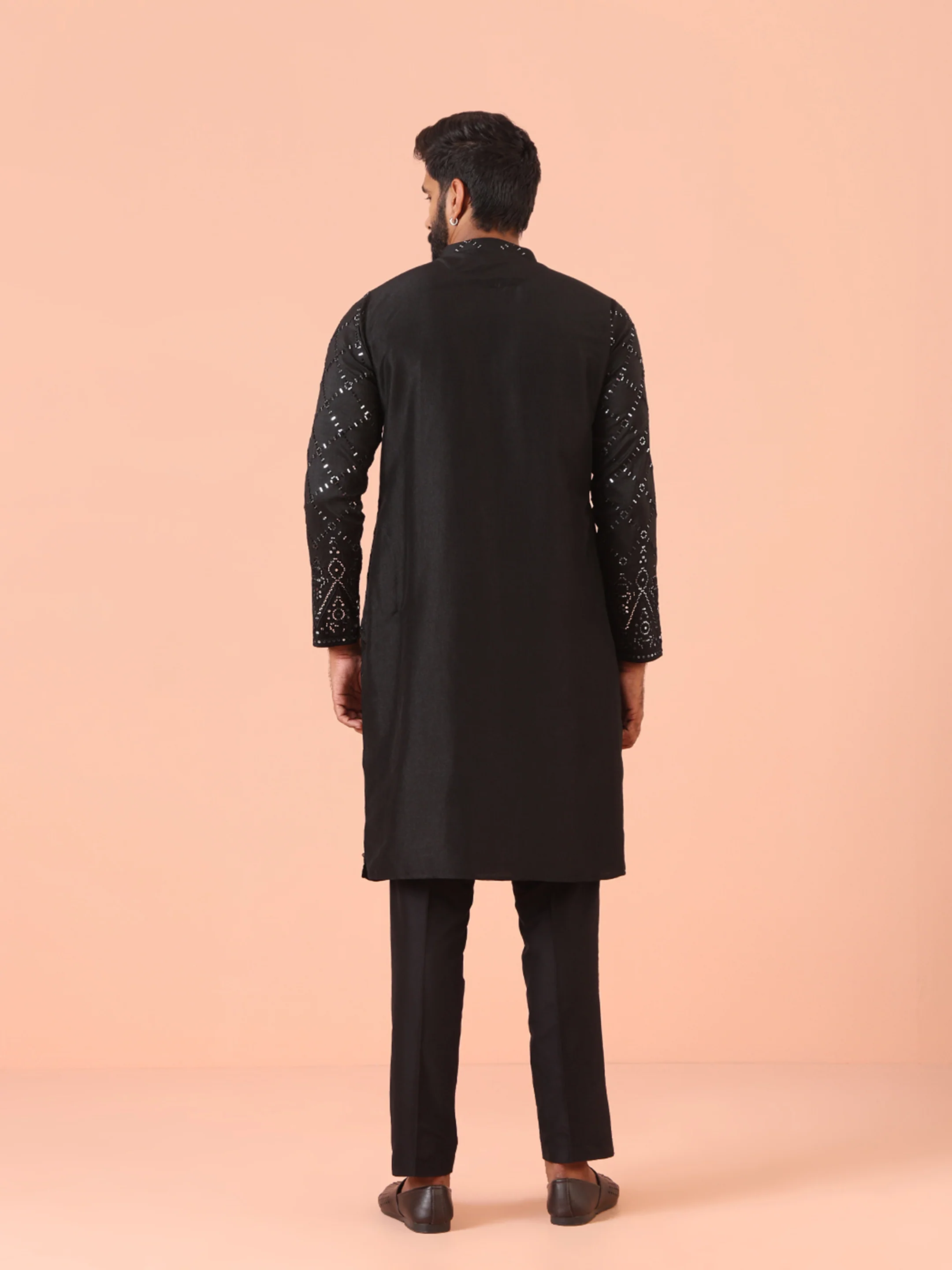 Black Mirror Work Kurta – Festive & Wedding Wear - Image 5