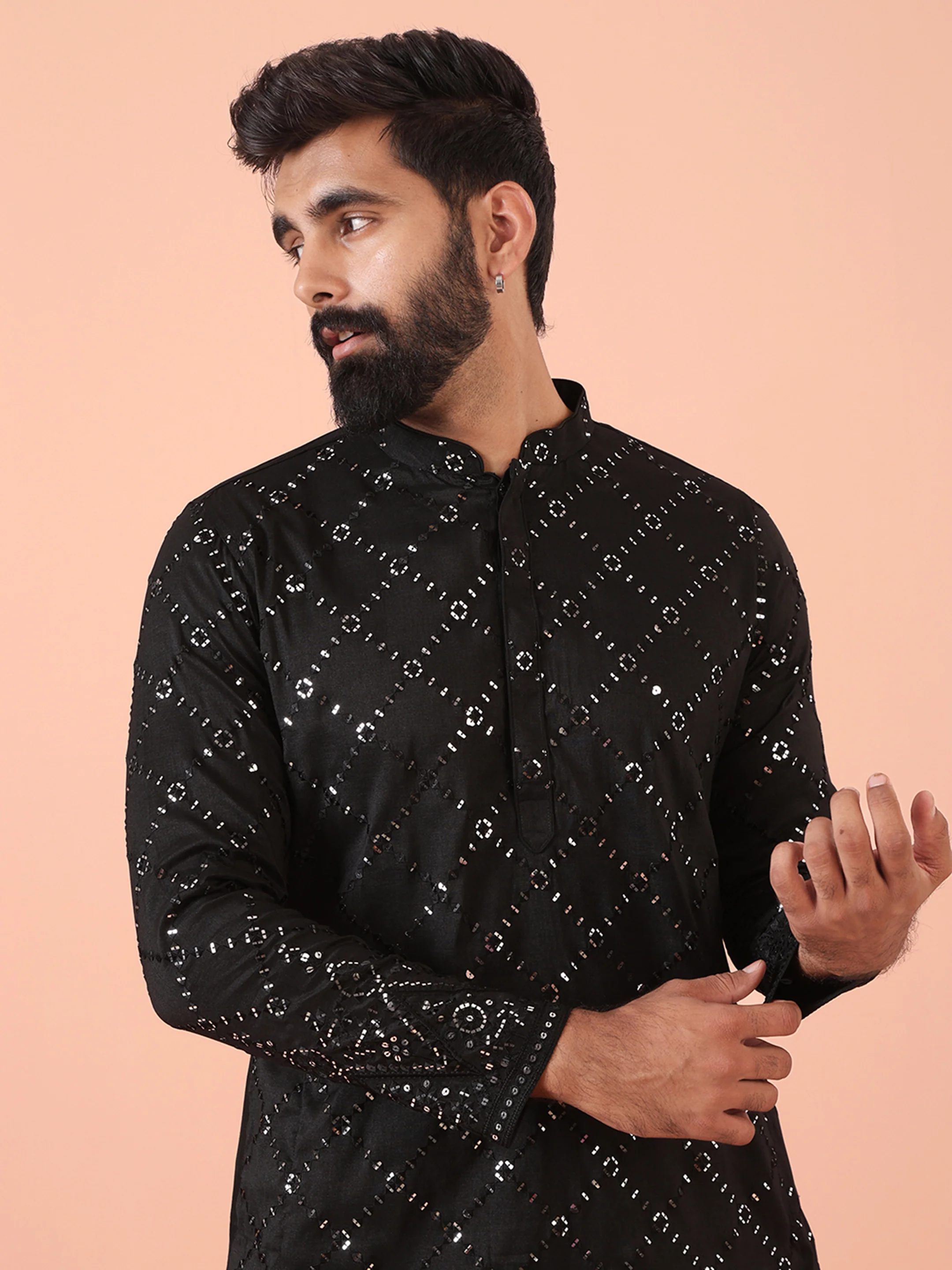 Black Mirror Work Kurta – Festive & Wedding Wear - Image 7