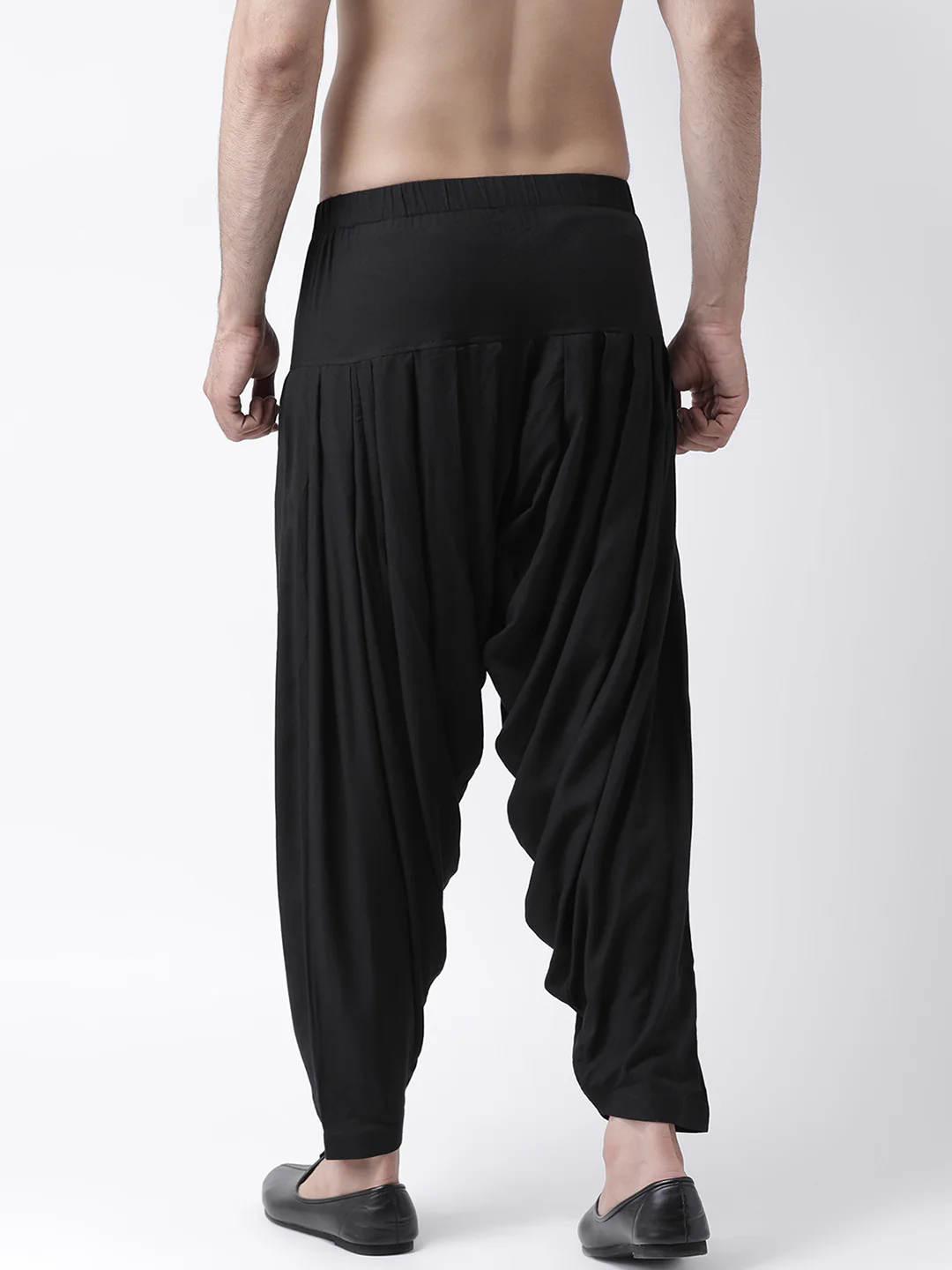 Black Solid Elasticated Patiala - Image 3