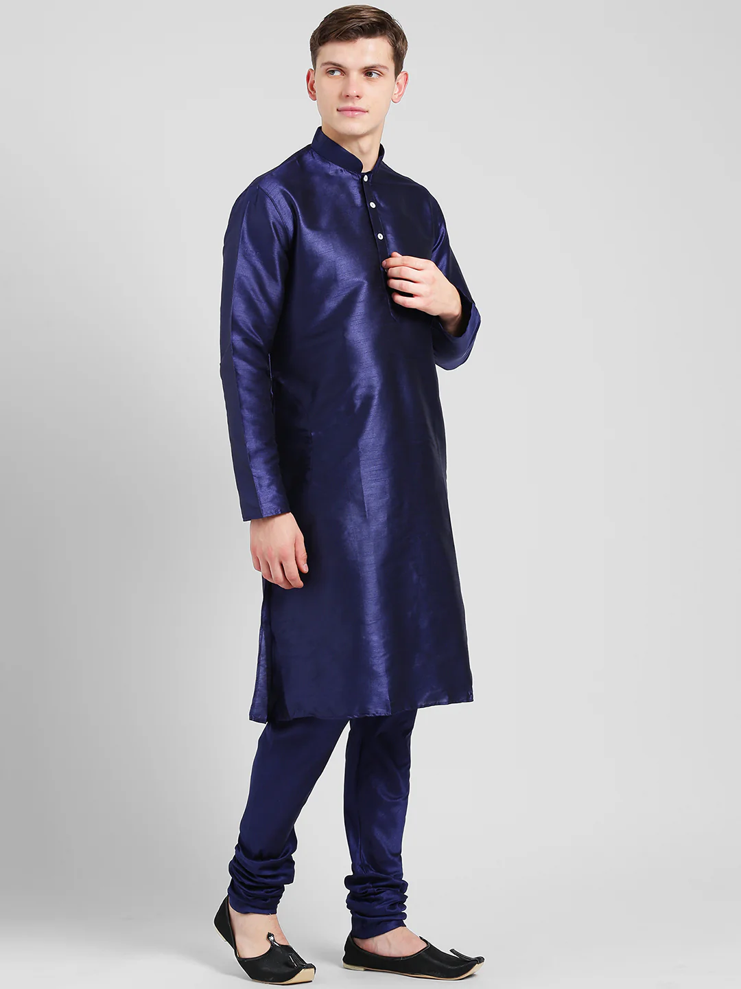 Navy Blue Kurta Churidar Set - Image 2