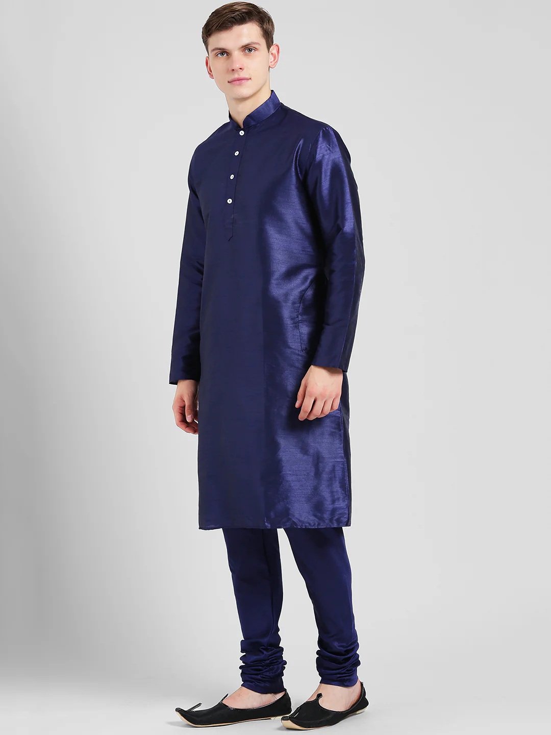Navy Blue Kurta Churidar Set - Image 3