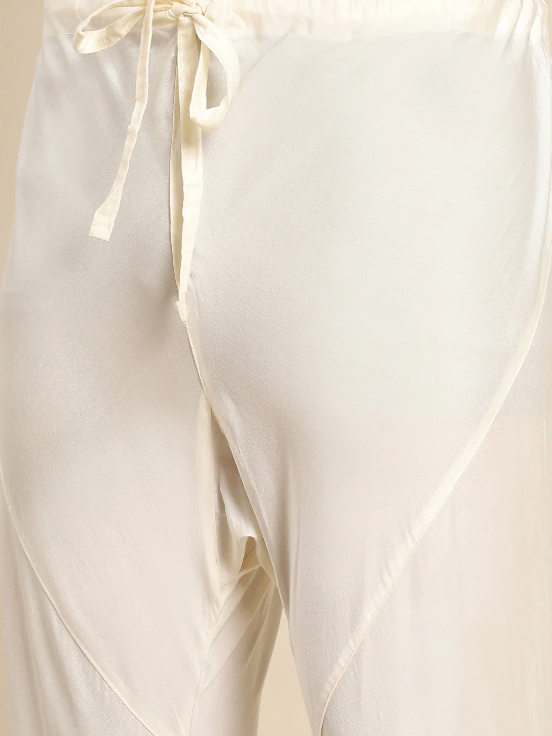 Blue Silk Blend Solid Kurta White Churidar - Image 5