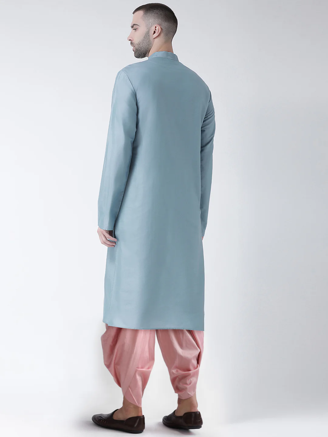 Kisah Men Blue Kurta Dhoti Set - Image 3