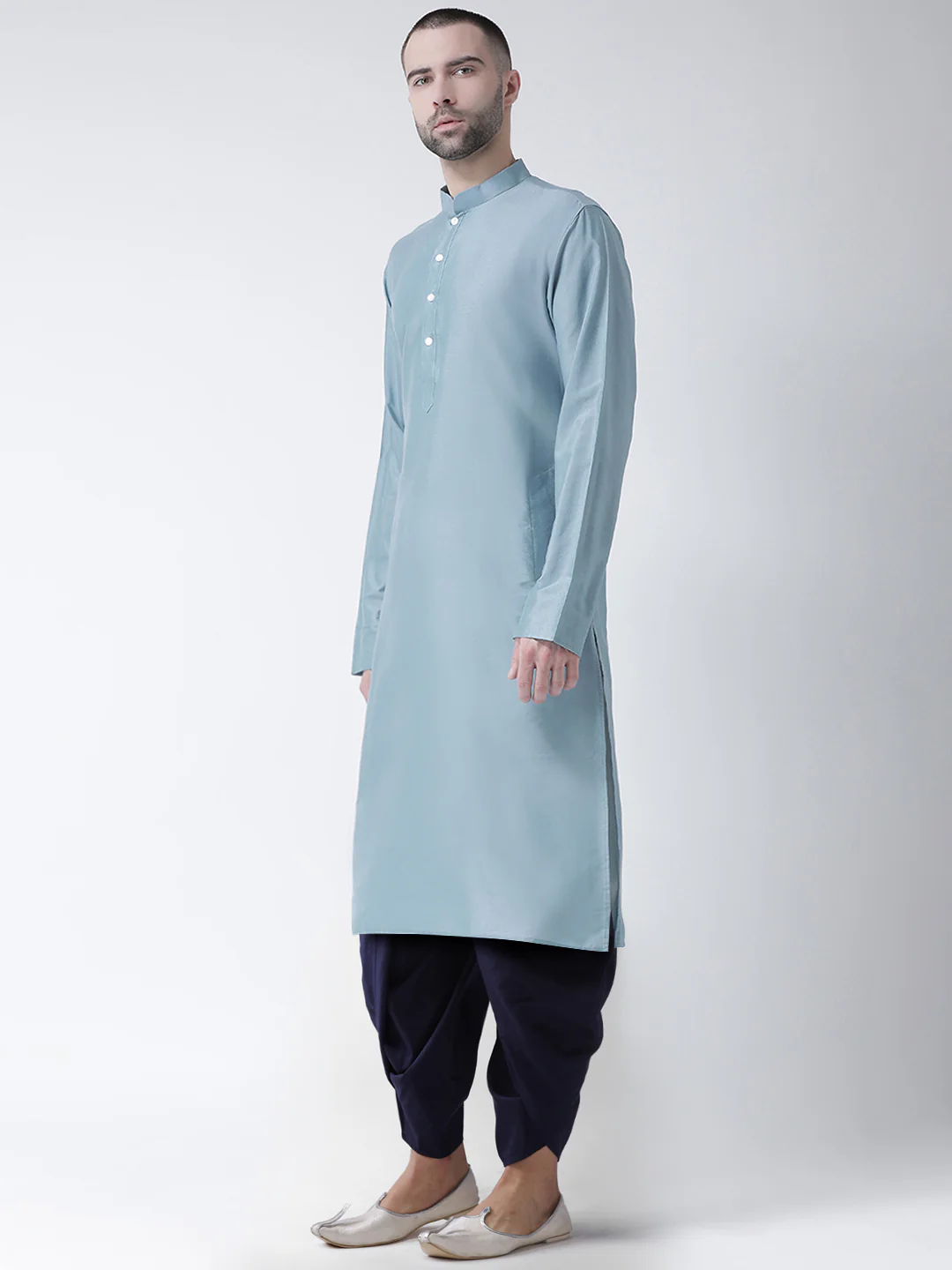 Kisah Men Blue Kurta Dhoti Set - Image 2