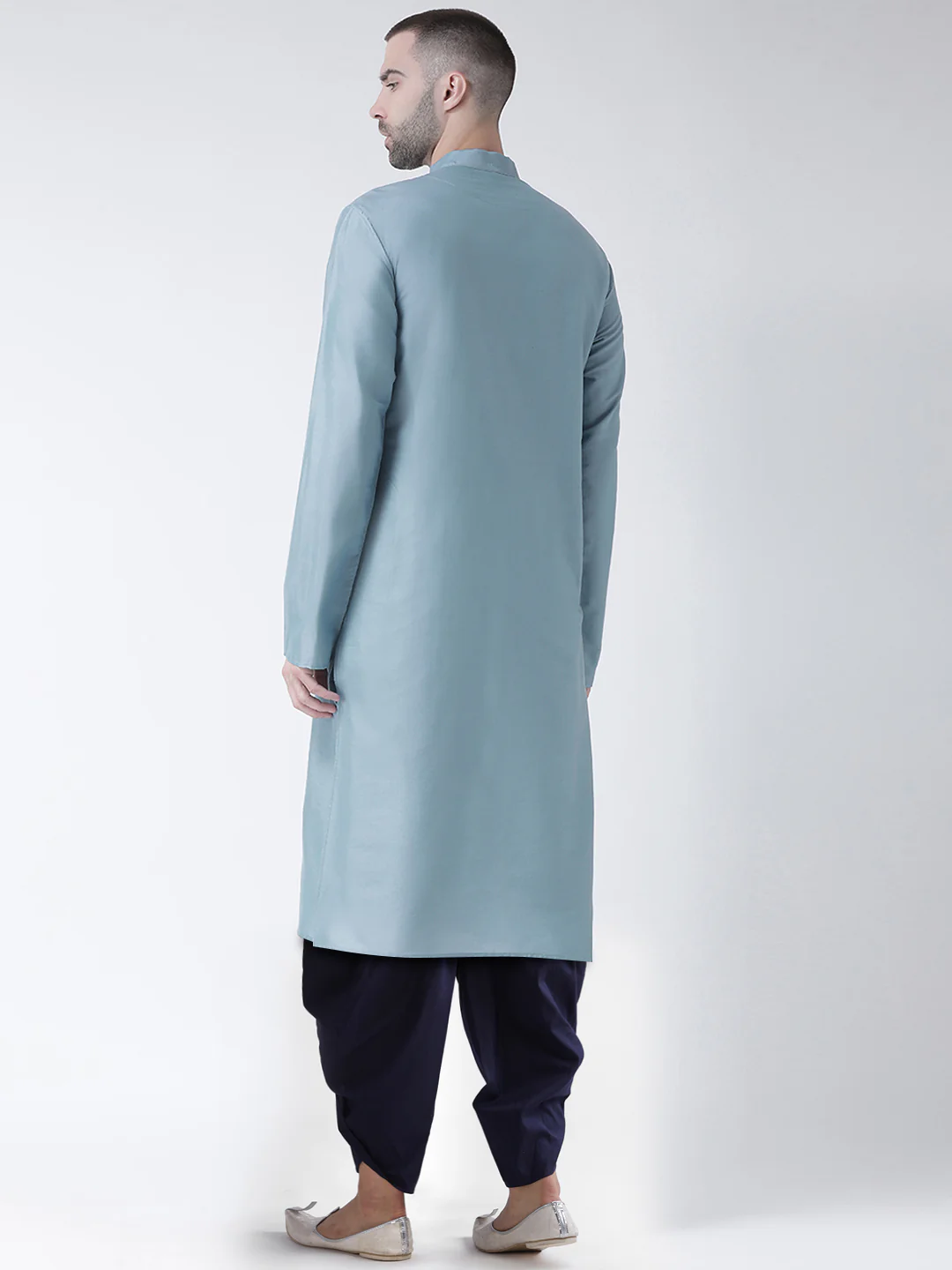 Kisah Men Blue Kurta Dhoti Set - Image 3