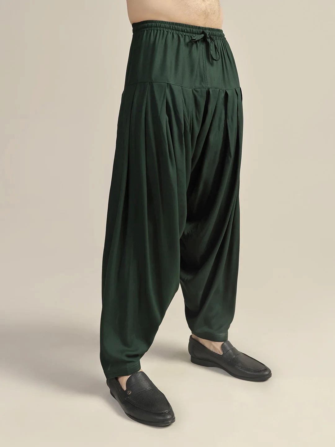 Men Bottle Green Patiala - Image 3