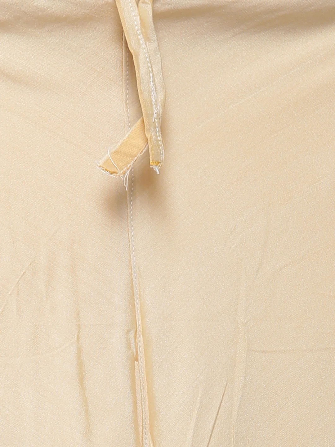 Orange Silk Blend Kurta Cream Churidar Set - Image 6
