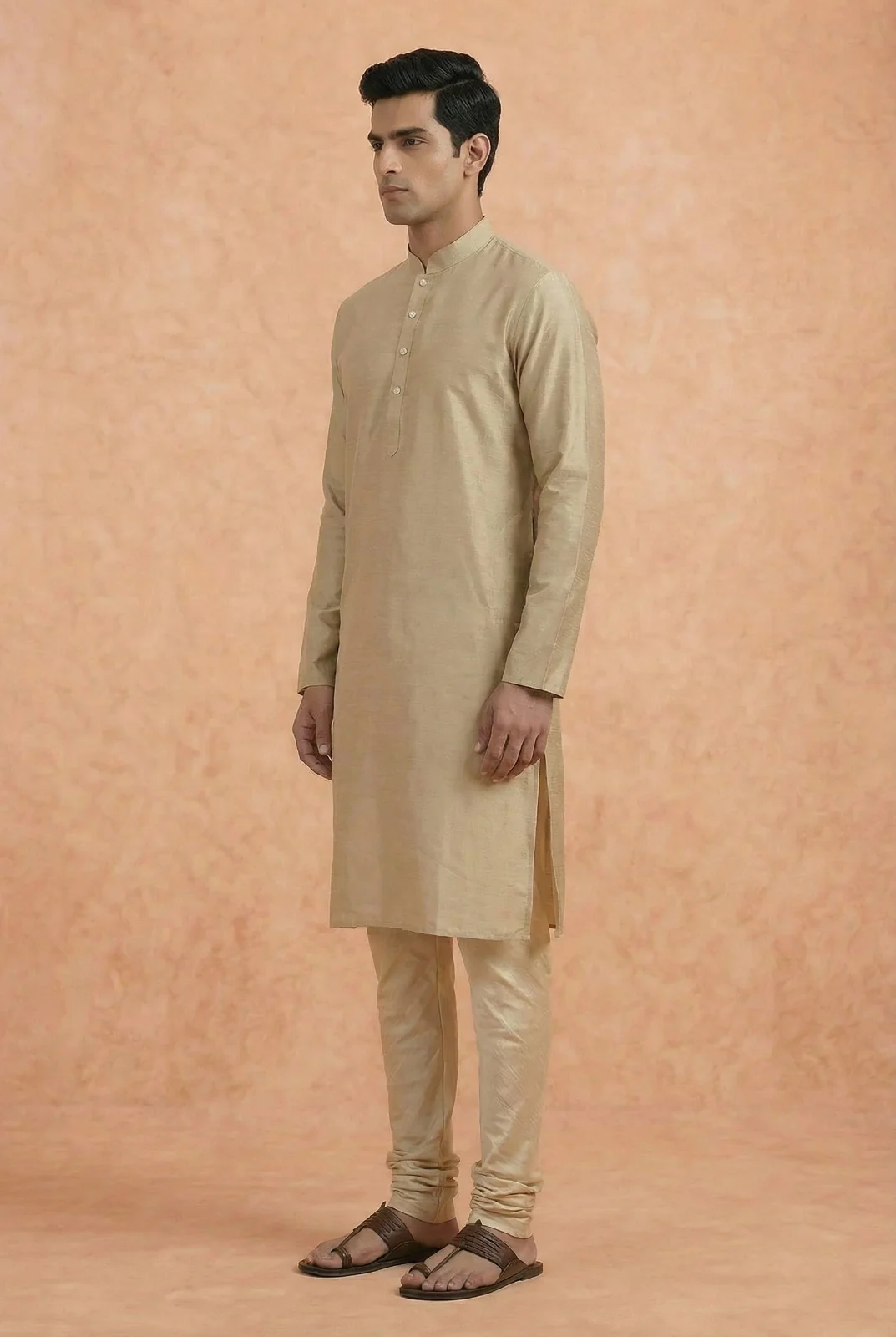 Men Brown Kurta - Image 3