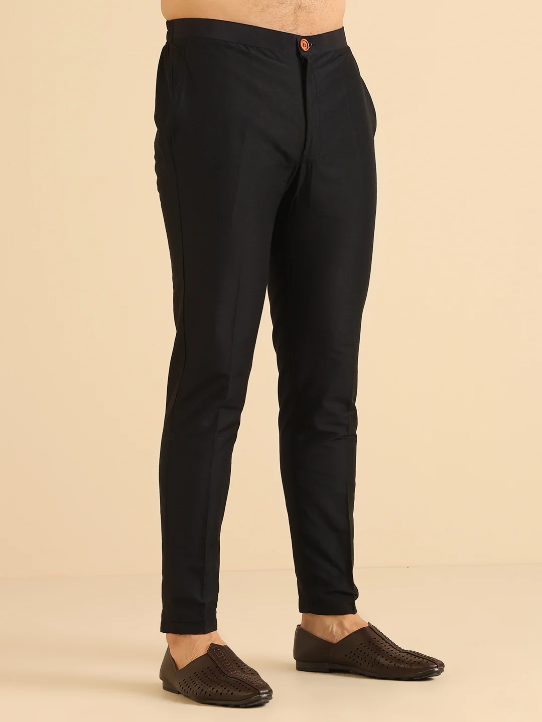 Men Black and Purple Textured Kurta Indowestern Trouser Set - Image 8
