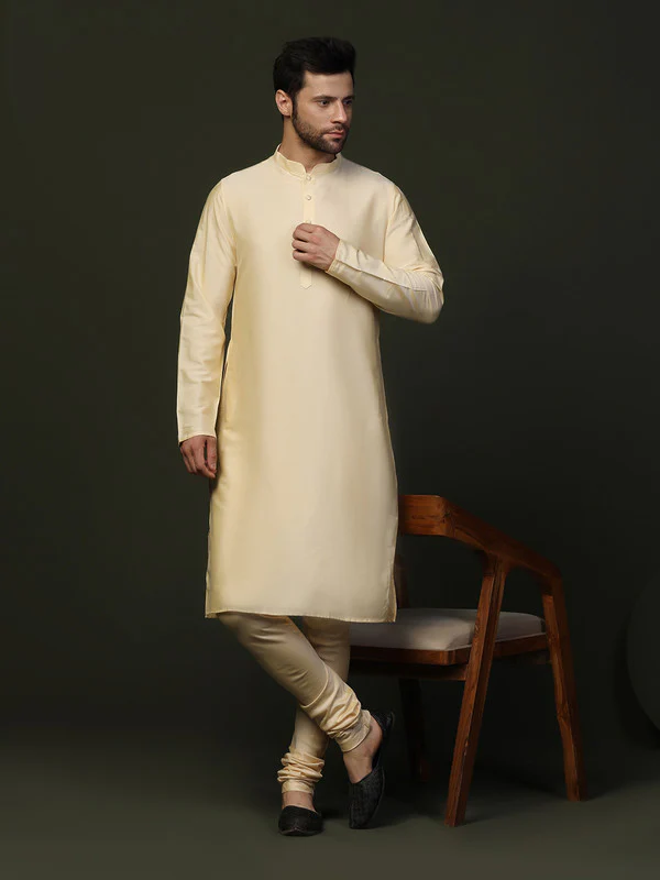 Beige Solid Elasticated Churidar - Image 6