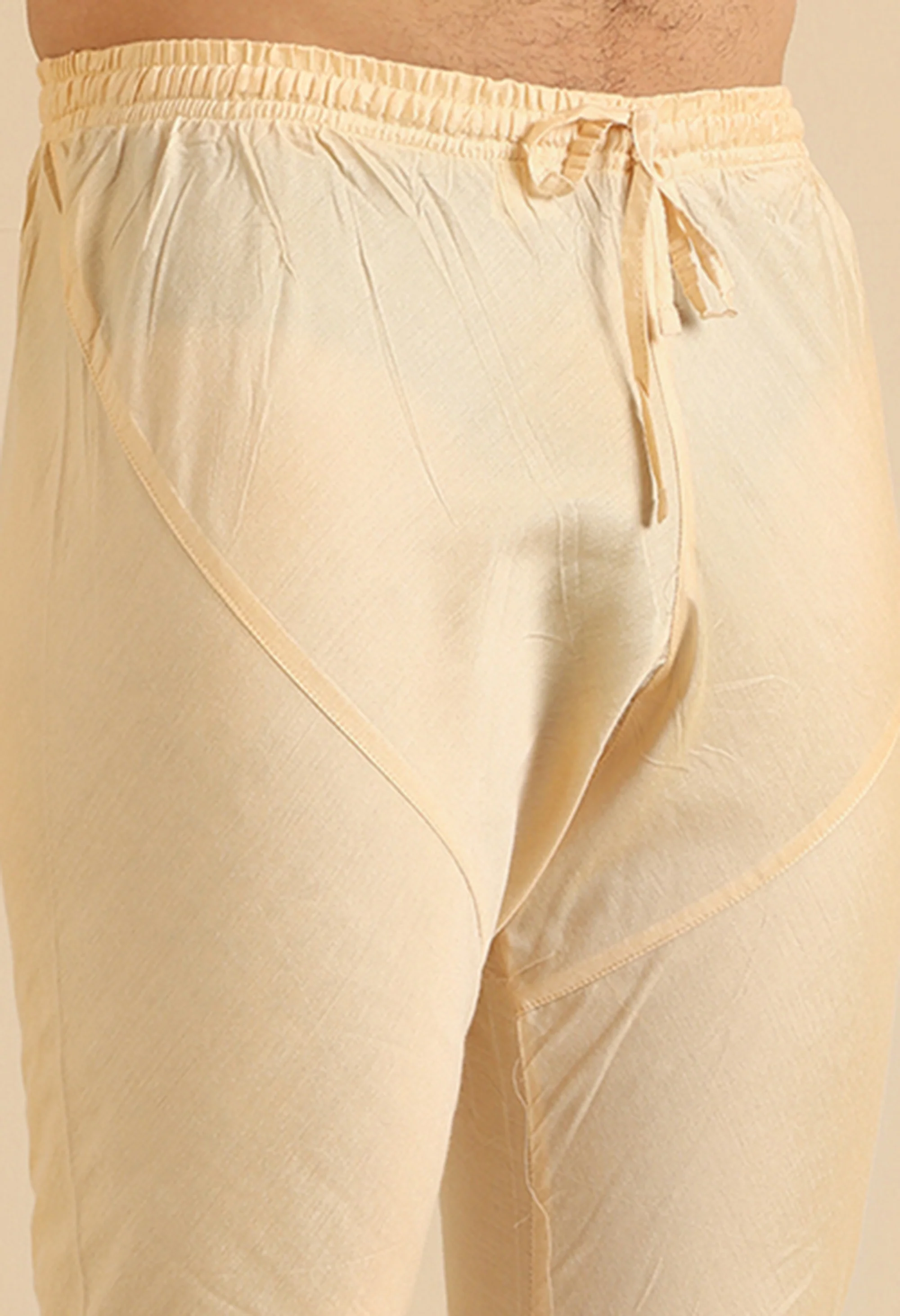 Beige Embroidered Kurta Churidar Set - Image 6