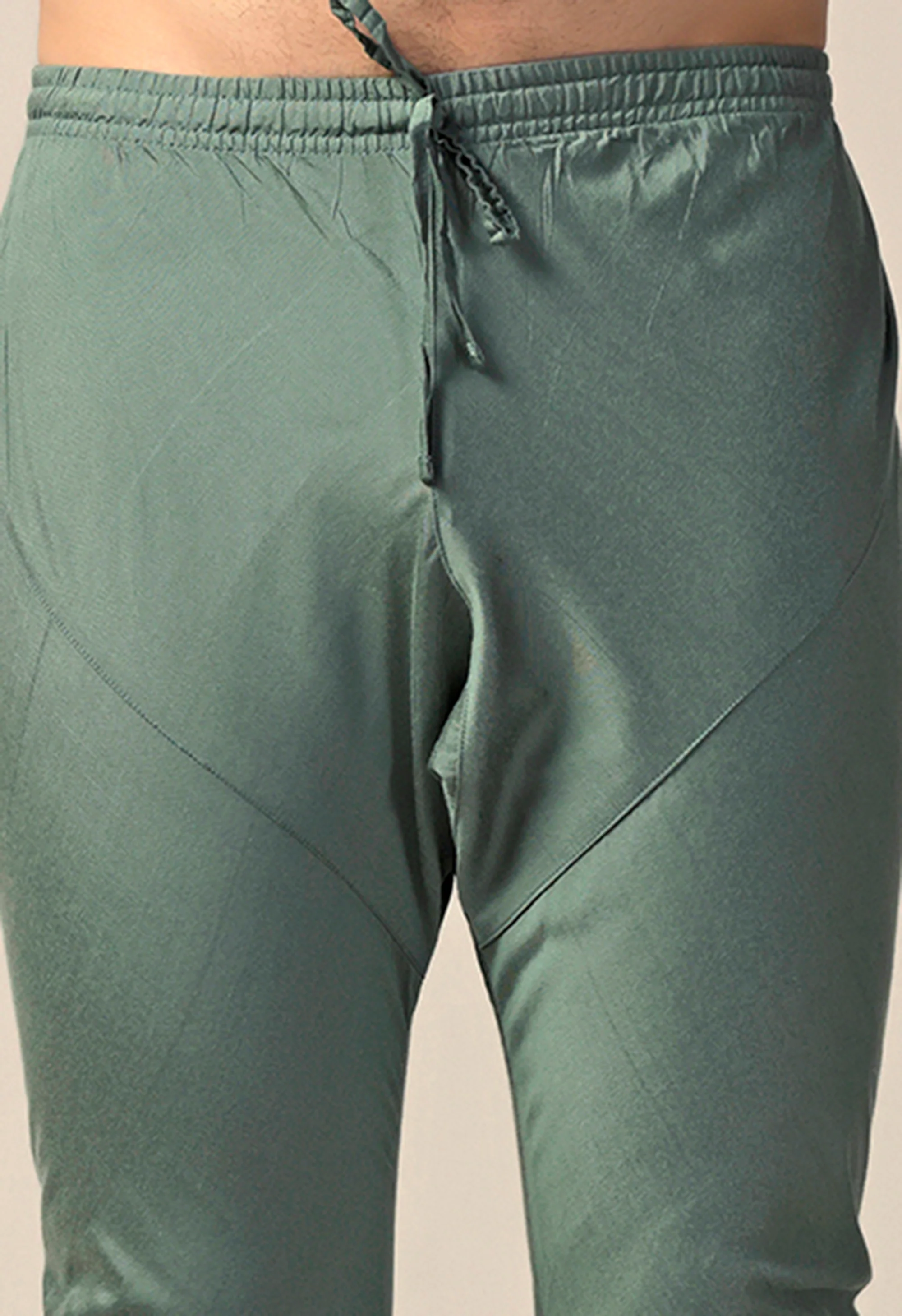Sage Green Art Silk Solid Churidar Pajama - Image 5