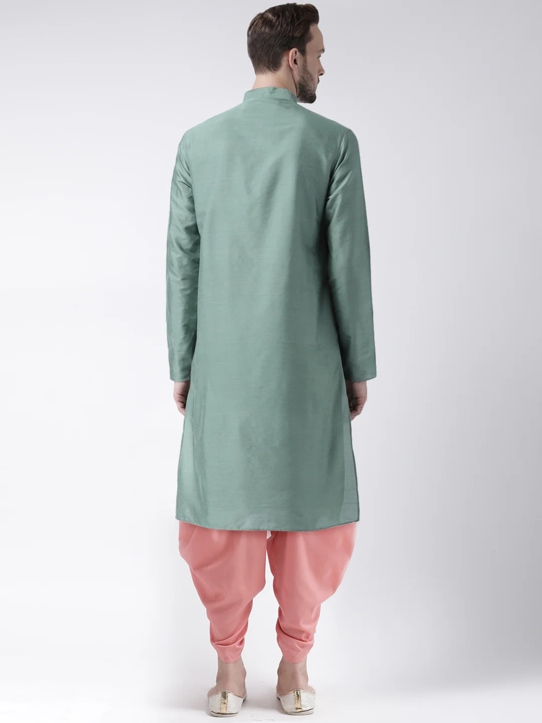 Mint Green Kurta Dhoti Set - Image 4