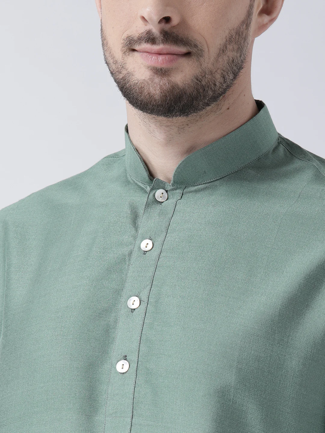 Mint Green Kurta Dhoti Set - Image 5