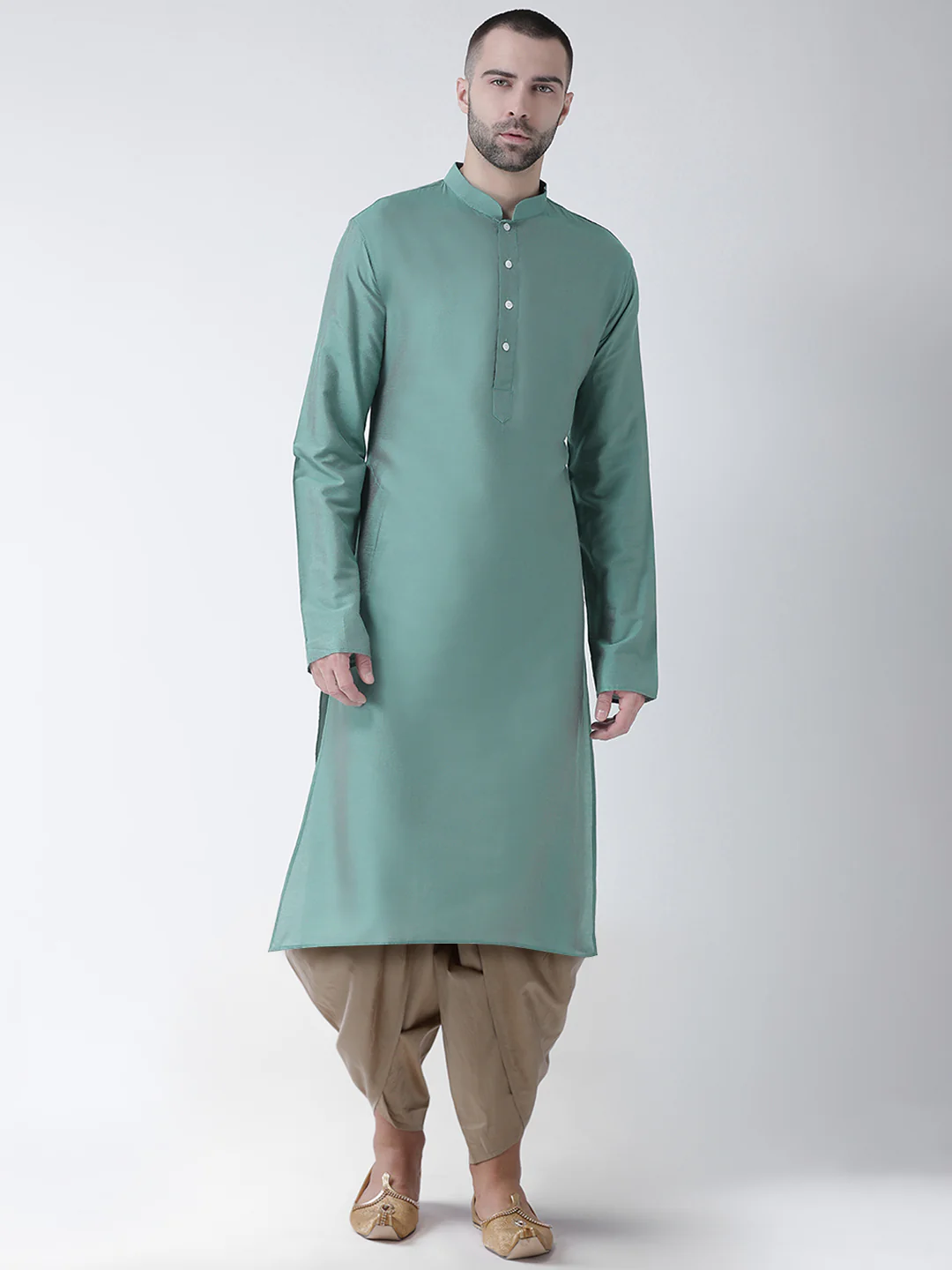 Kisah Men Green Kurta Dhoti Set