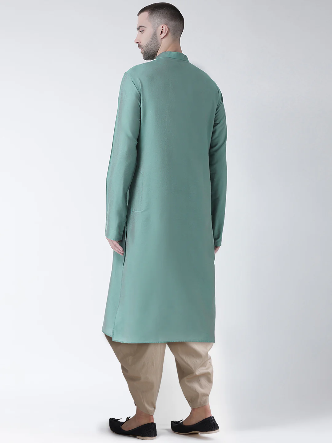 Kisah Men Green Kurta Dhoti Set - Image 3