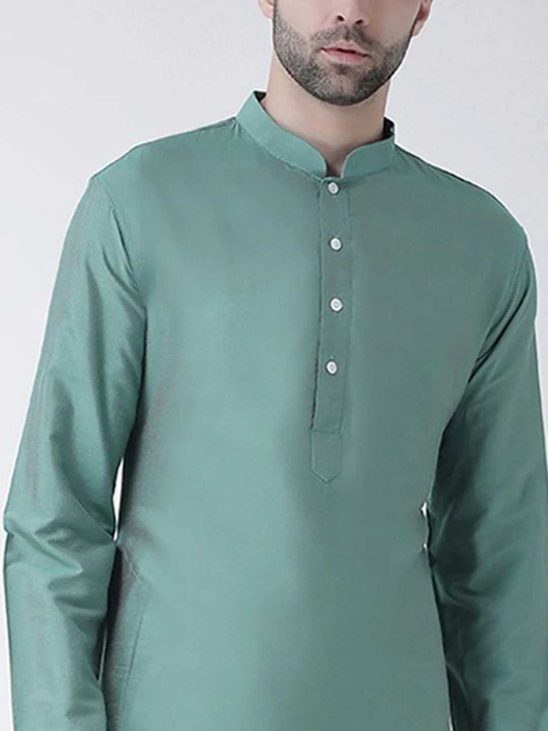 Kisah Men Green Kurta Dhoti Set - Image 4
