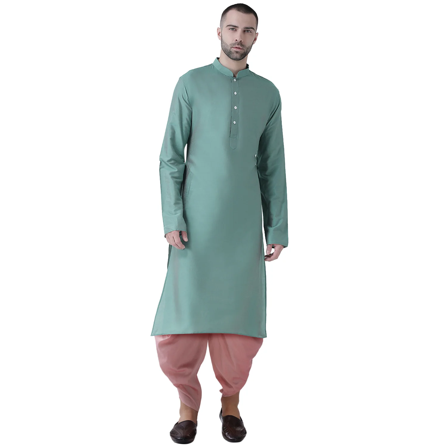 Kisah Men Green Kurta Dhoti Set